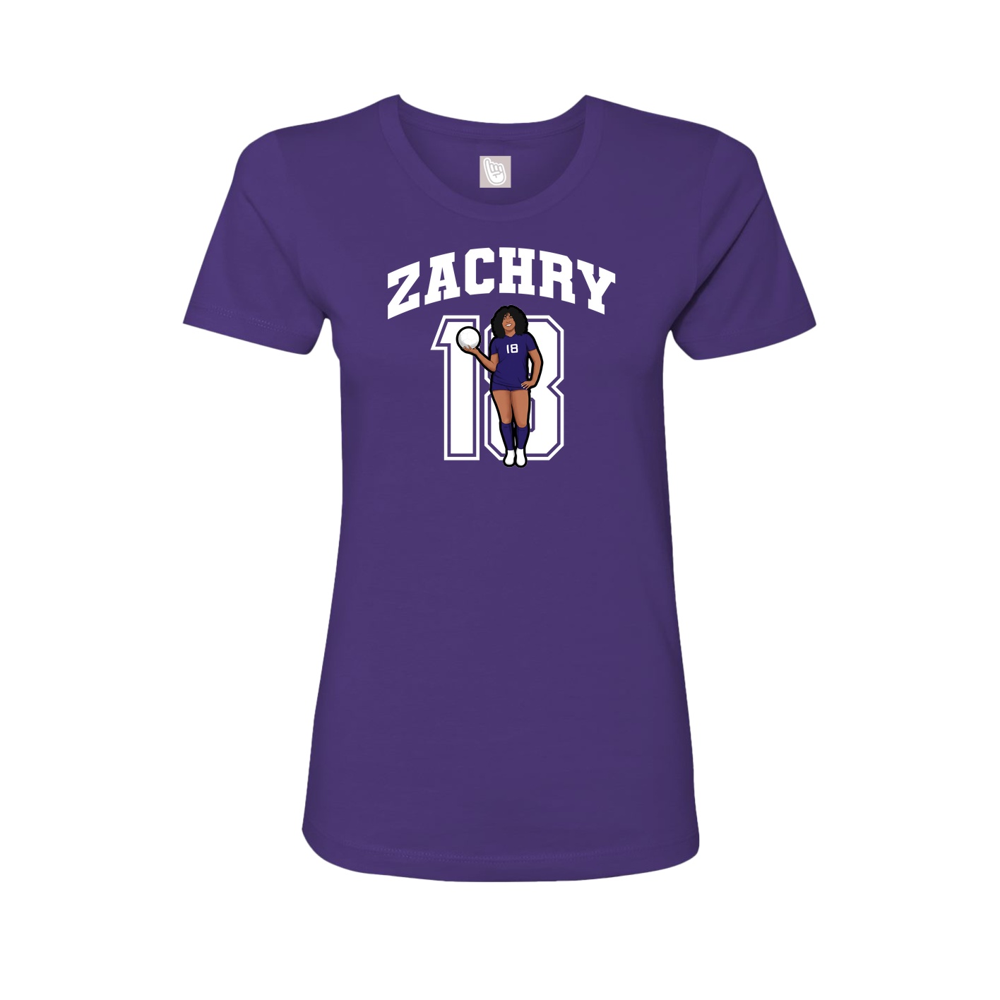Fitted Women's Tee — Number in Purple
