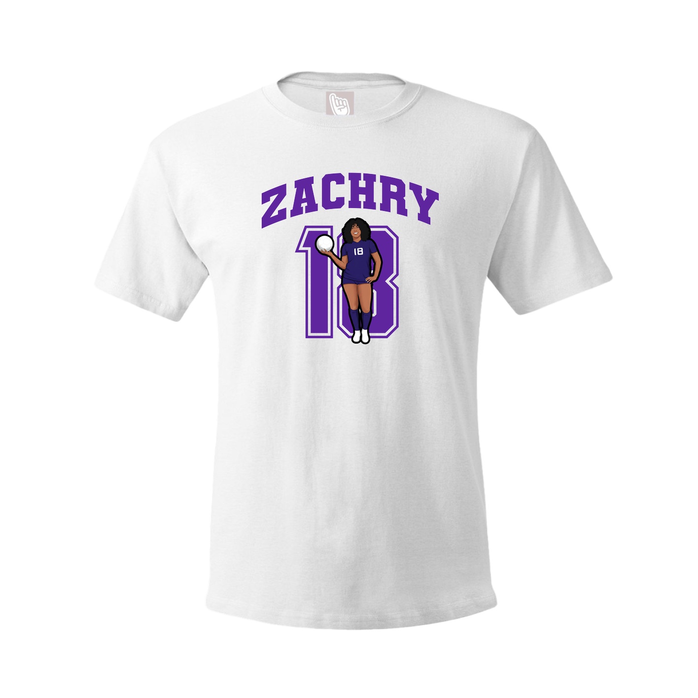 Youth Tee — Number in White