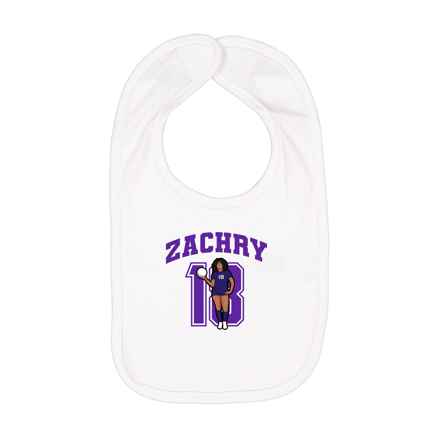 Infant Bib — Number in White