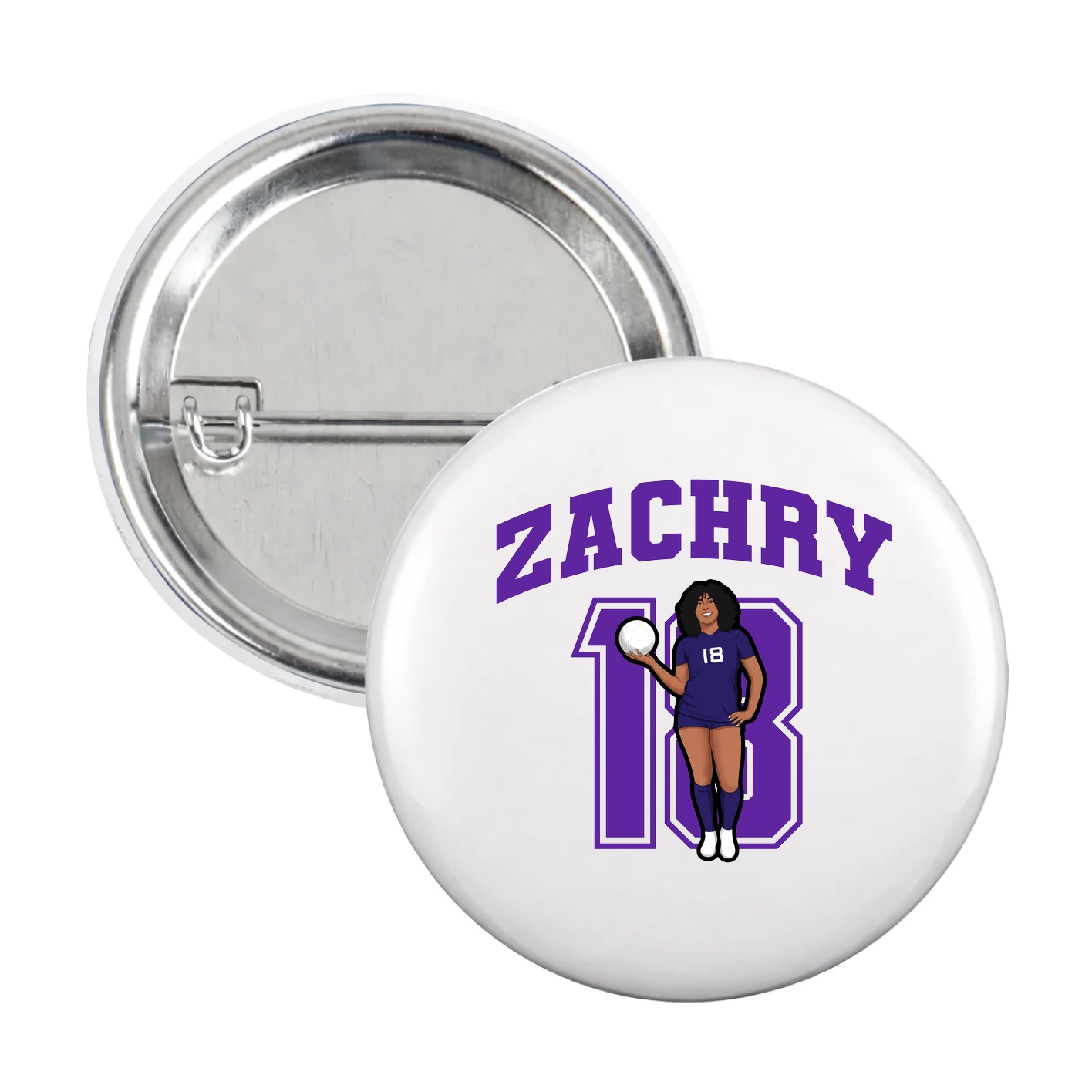 Game Day Button — Number in White
