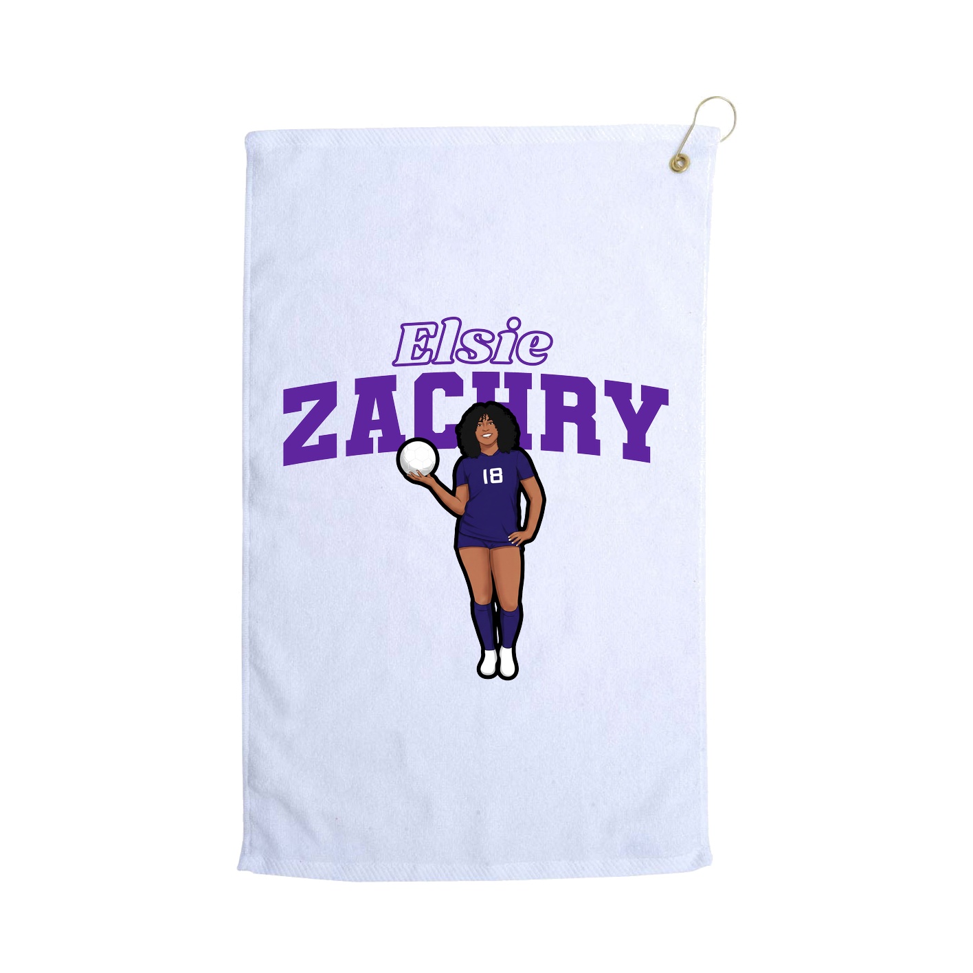 Golf Towel — Name Arch in White