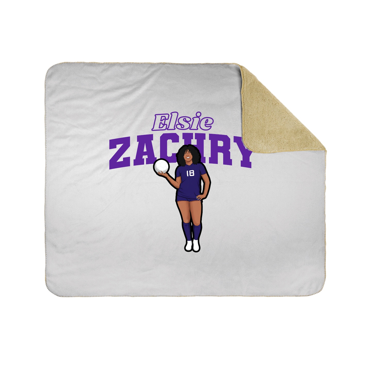 Throw Blanket — Name Arch in White