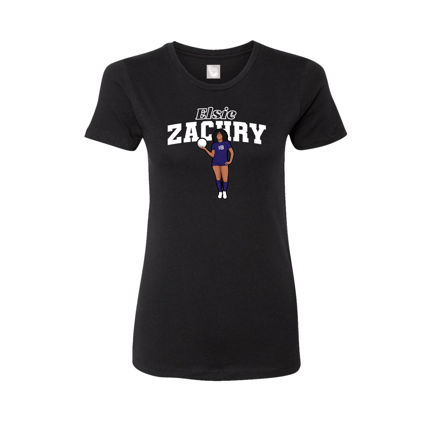 Fitted Women's Tee — Name Arch in Black