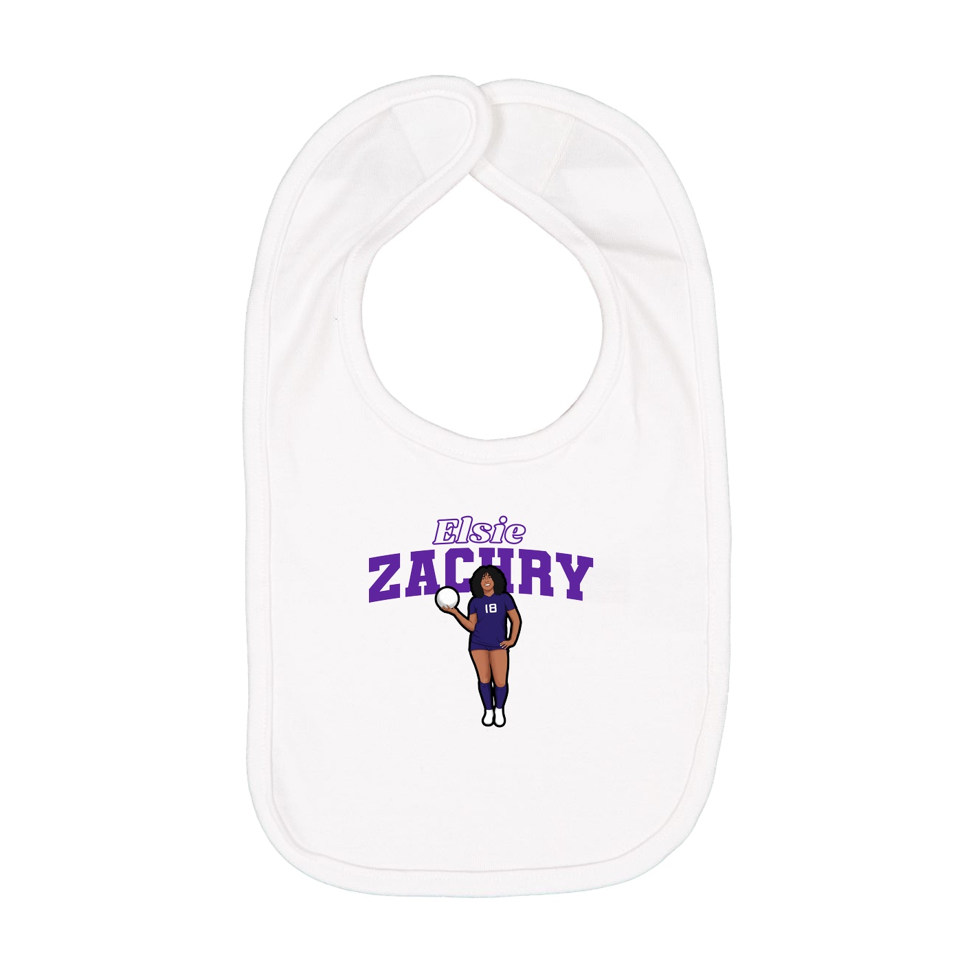 Infant Bib — Name Arch in White