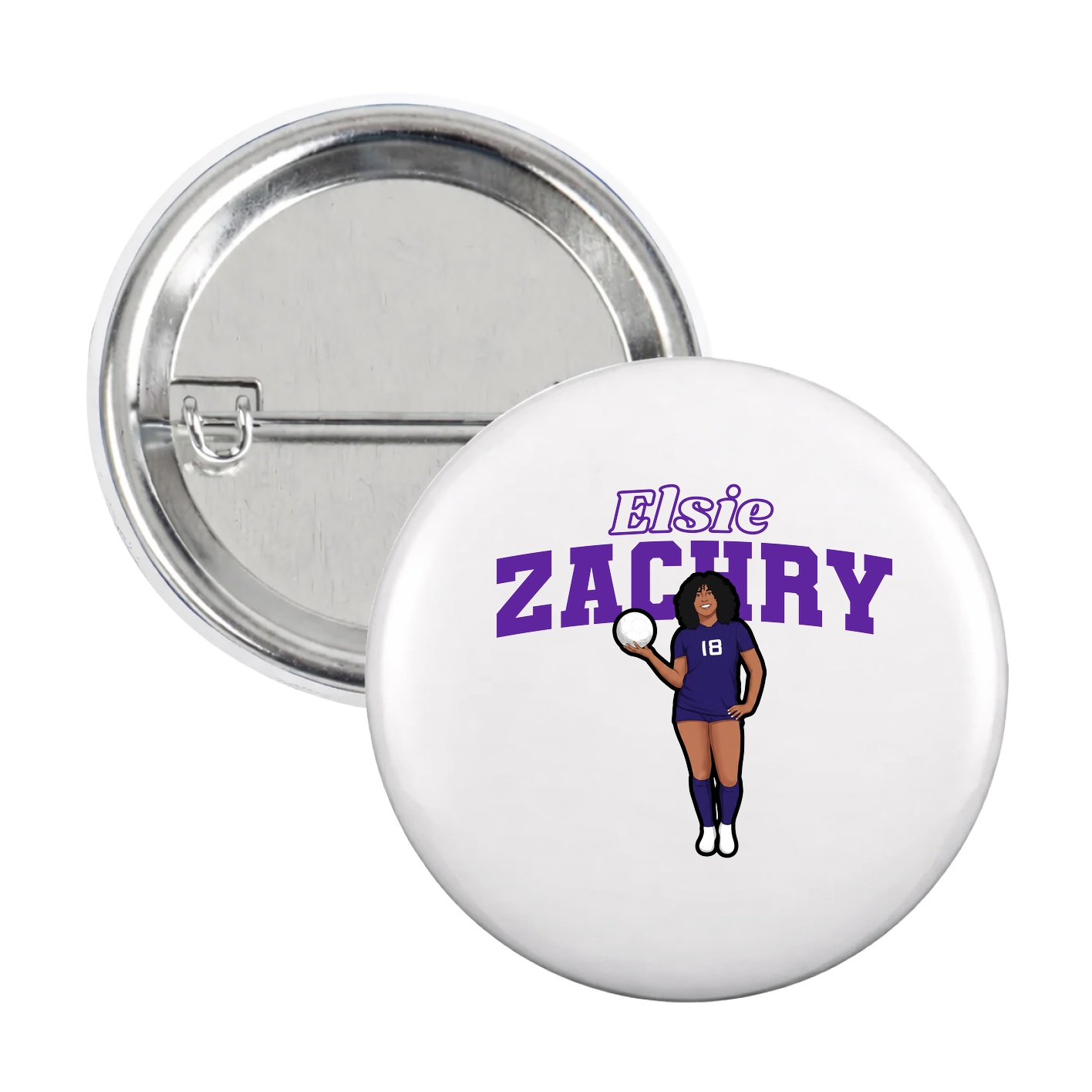 Game Day Button — Name Arch in White