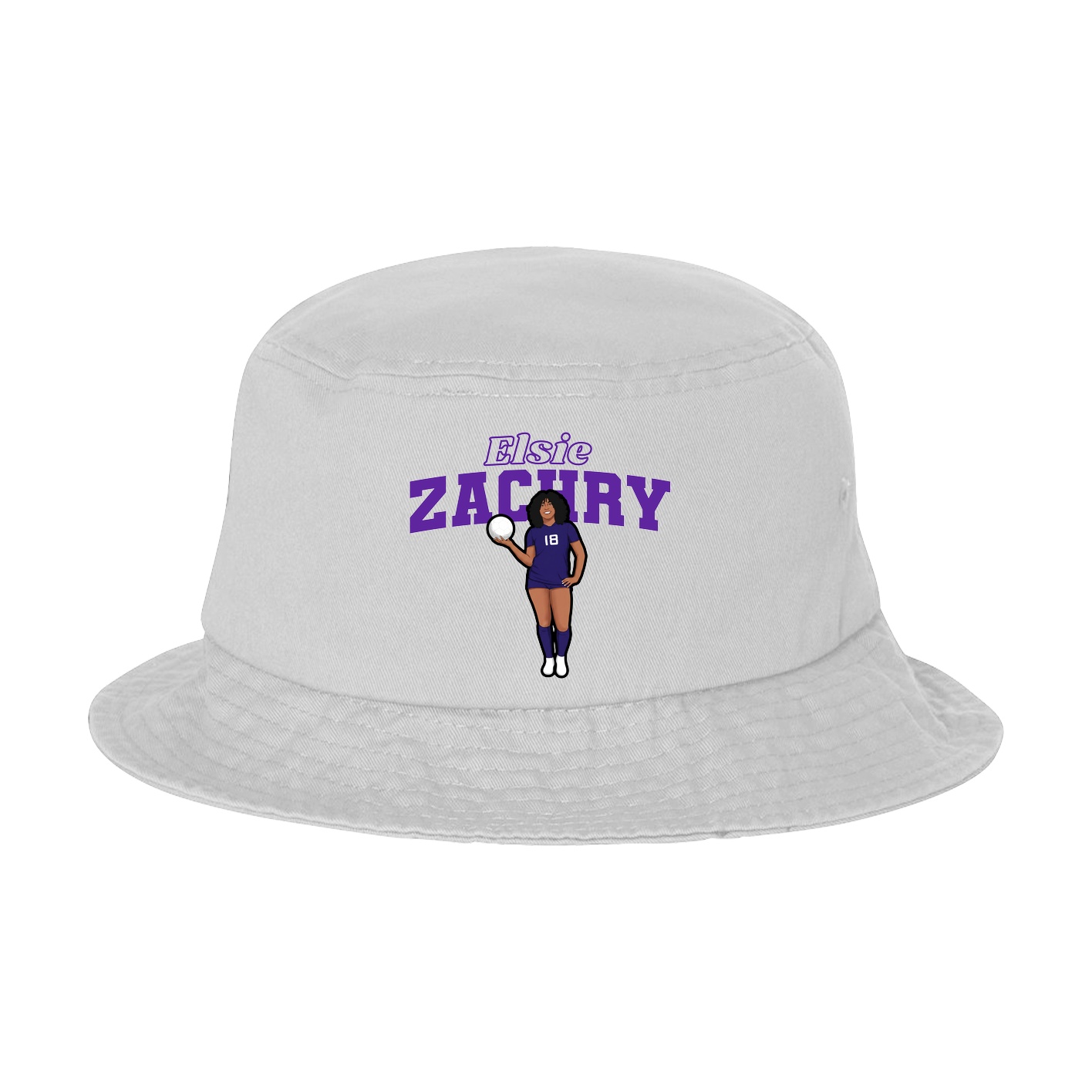 Bucket Cap — Name Arch in White