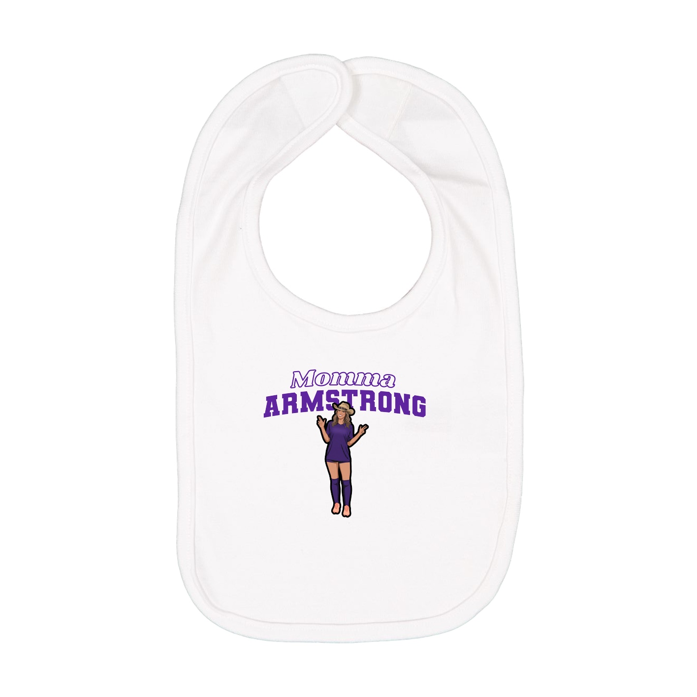Infant Bib — Mothers Day Block in White