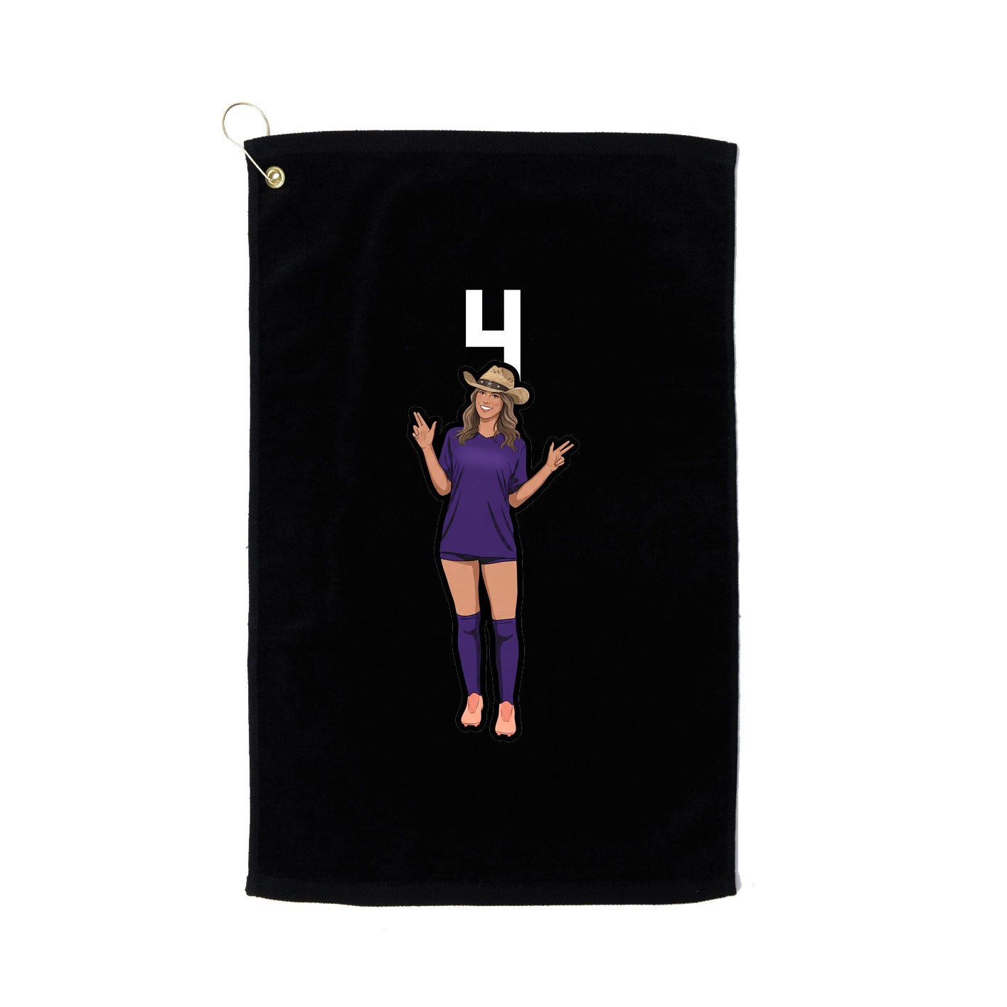 Golf Towel — Number Top in Black