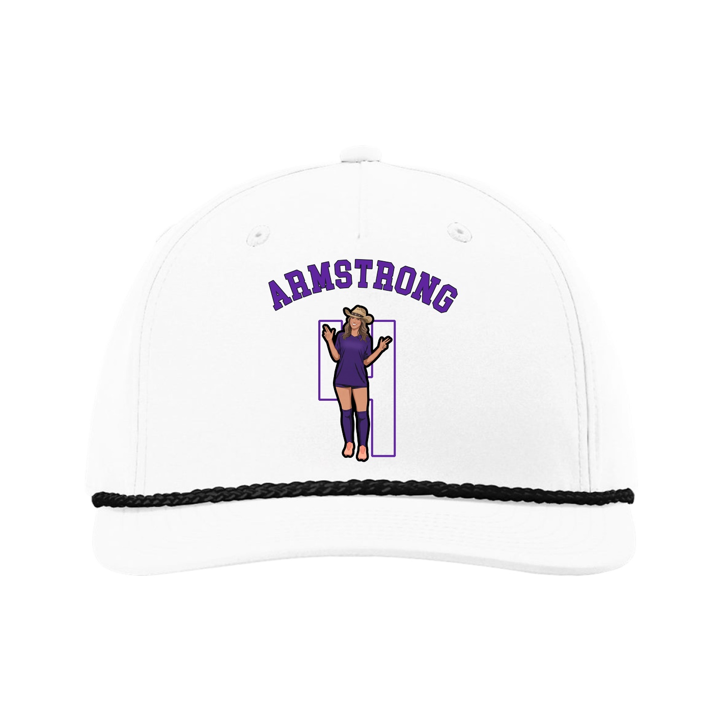 Five-Panel Classic Rope Cap — Shirsey Arch in White