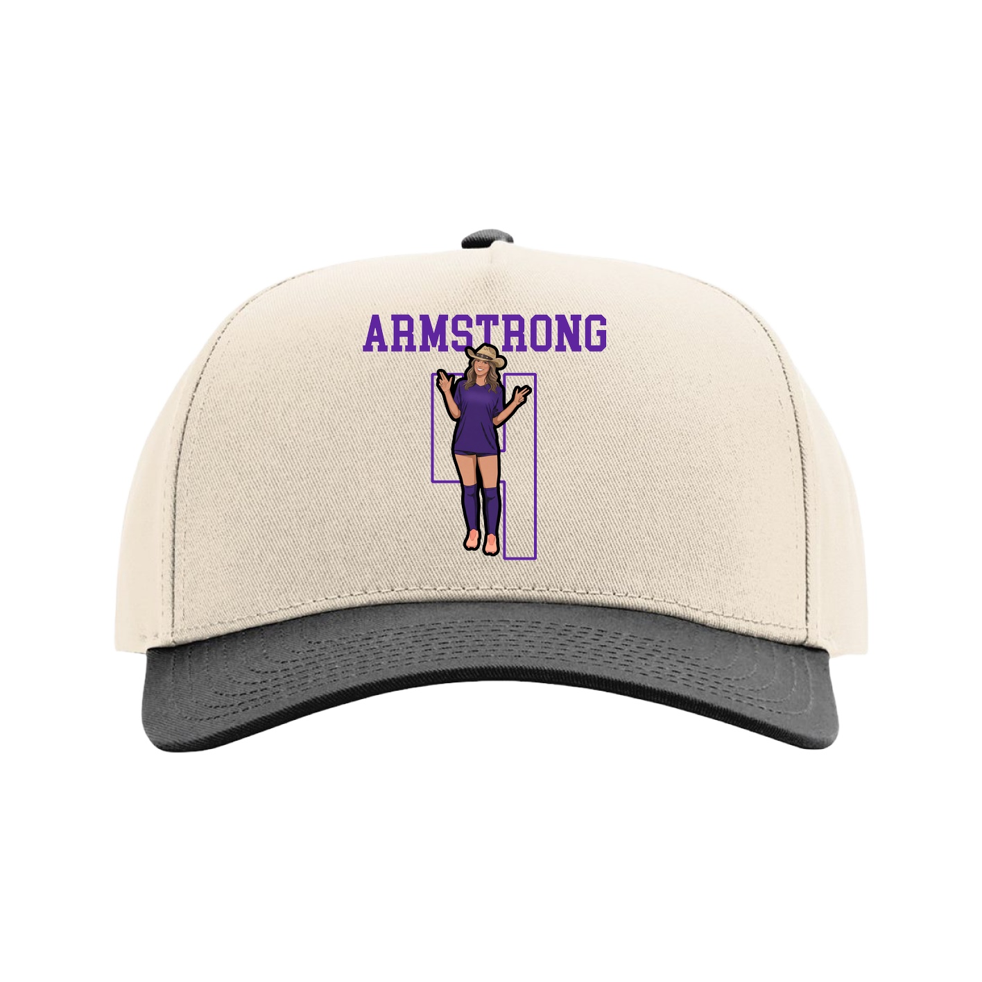 Full Fabric Five-Panel Champ Cap — Shirsey in Cream/Black