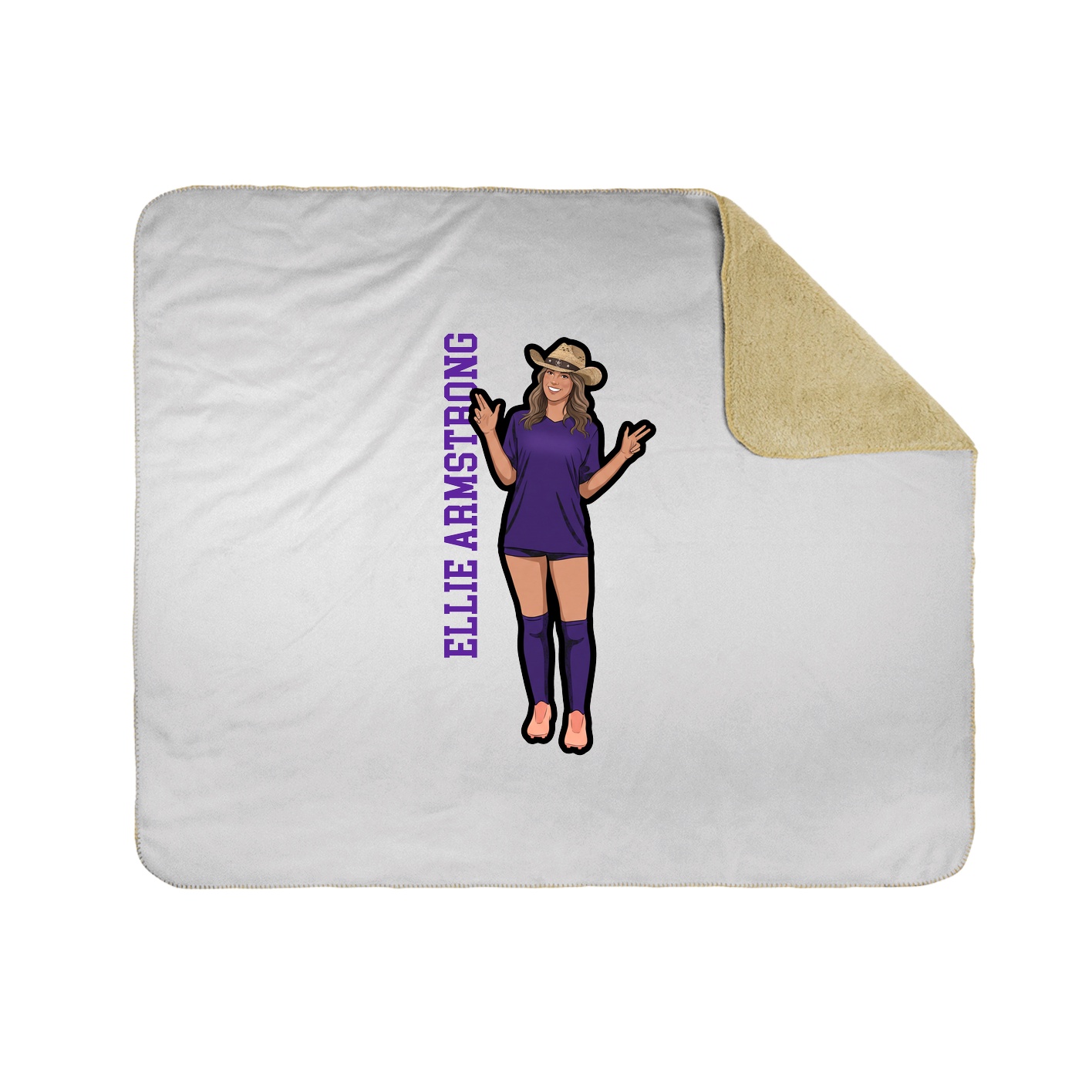 Throw Blanket — Name Vertical in White