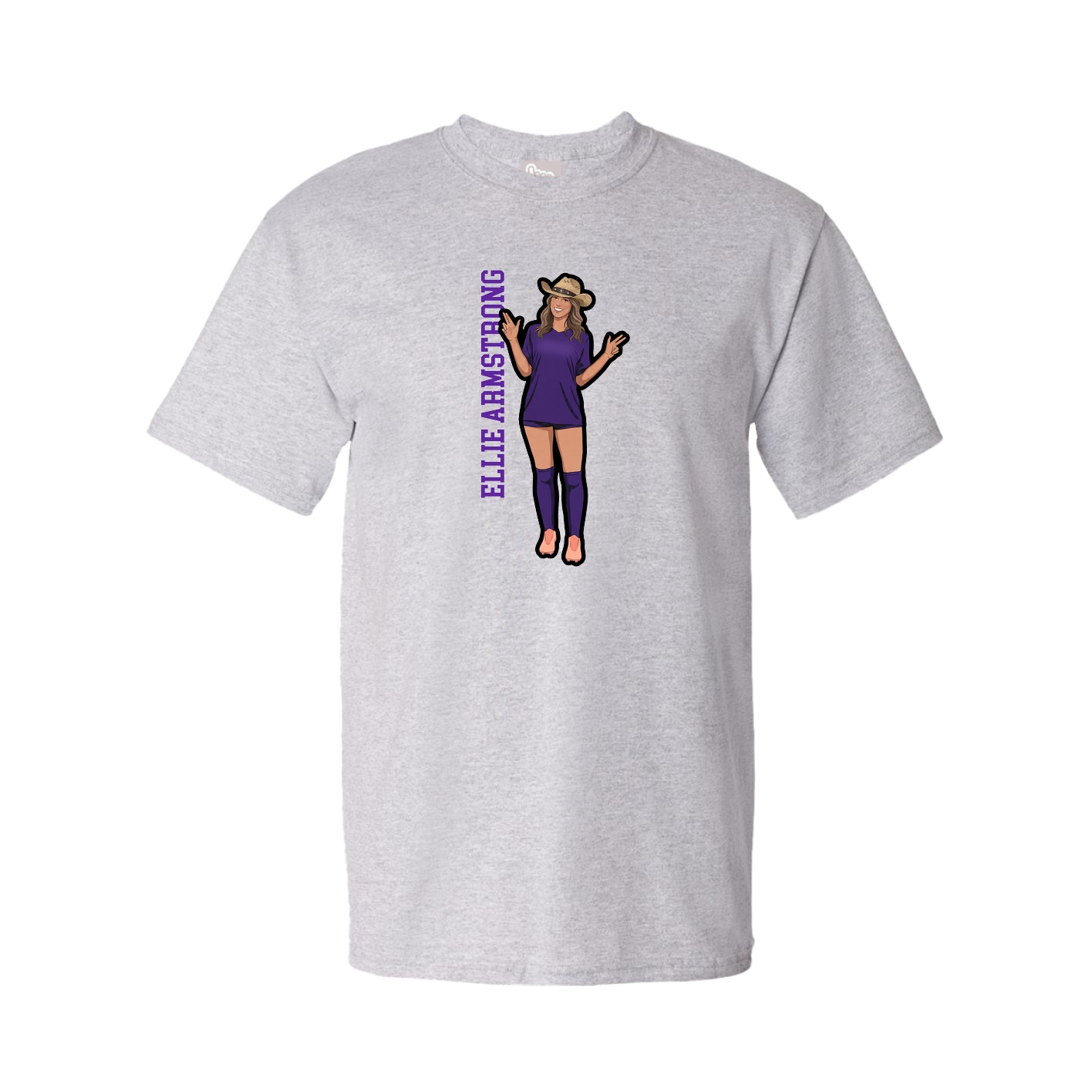 Tee — Name Vertical in Grey