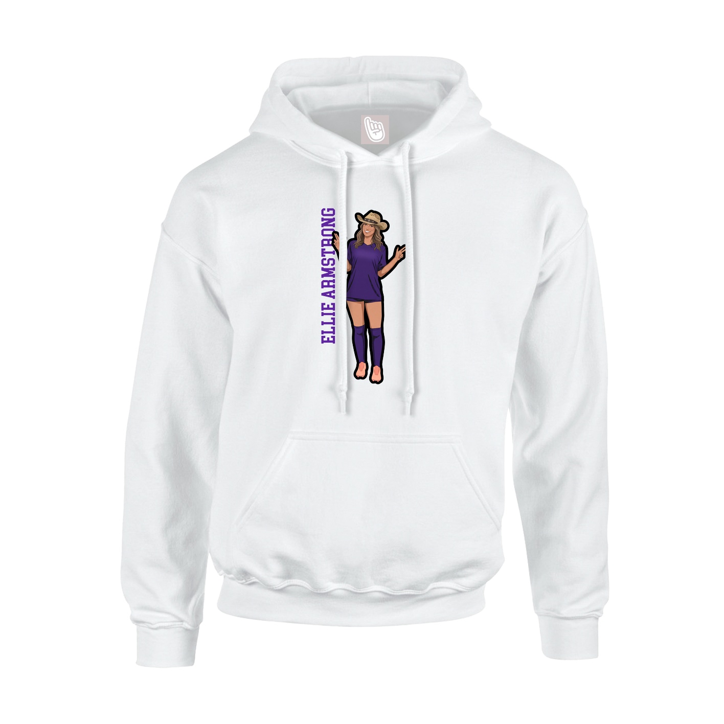Hoodie — Name Vertical in White