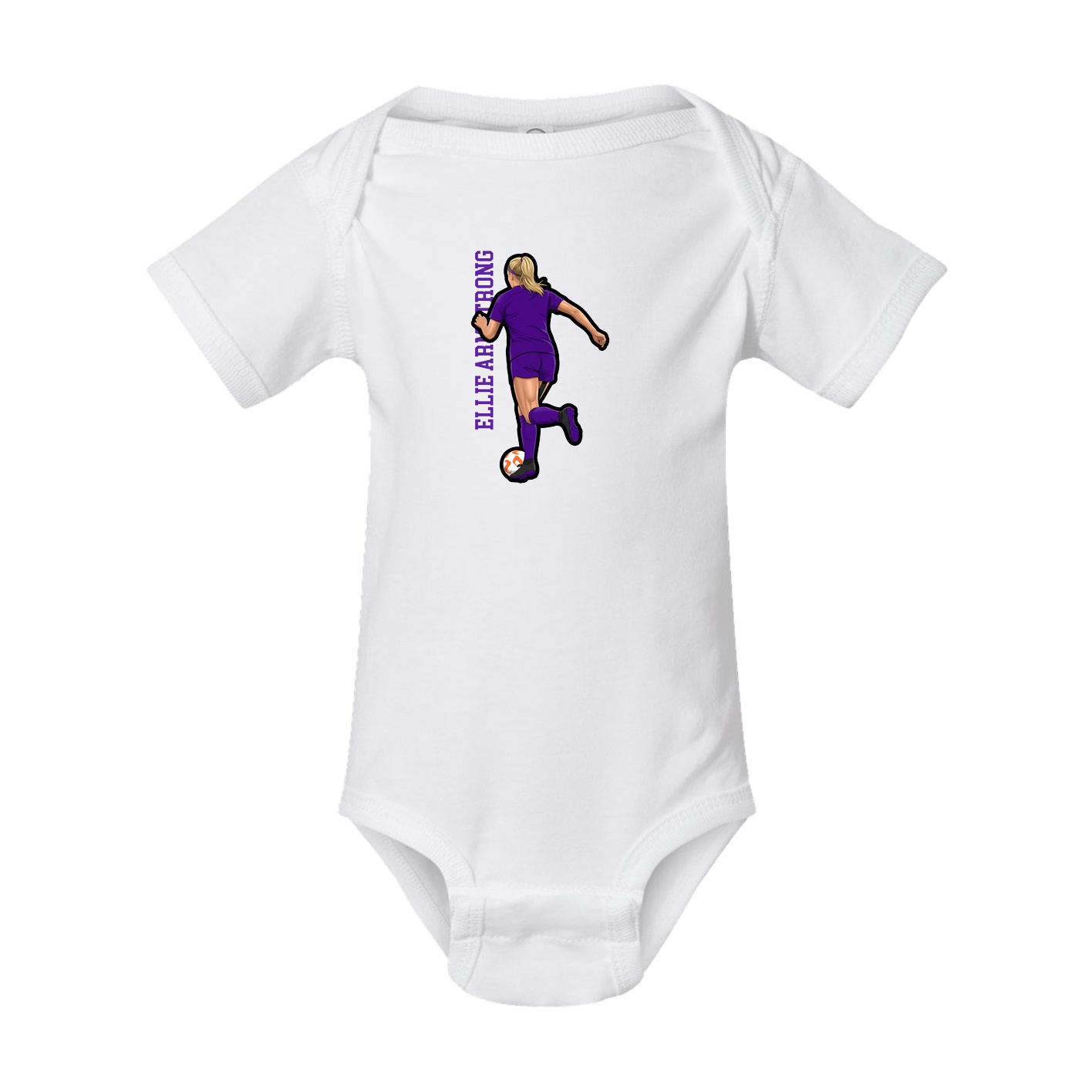Baby Onesie — Name Vertical in White