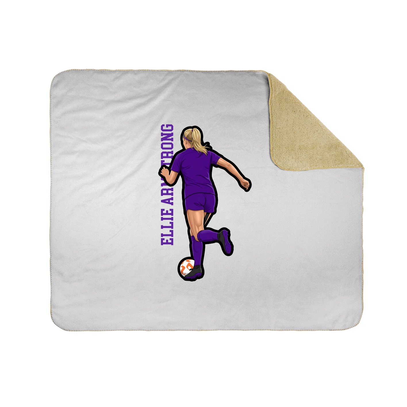 Throw Blanket — Name Vertical in White