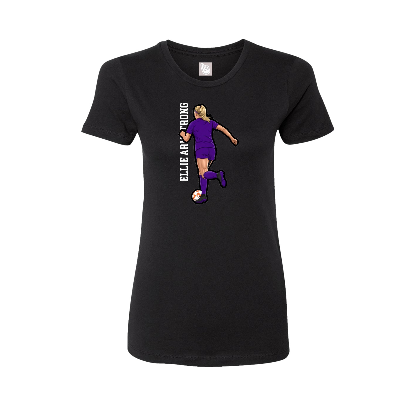 Fitted Women's Tee — Name Vertical in Black