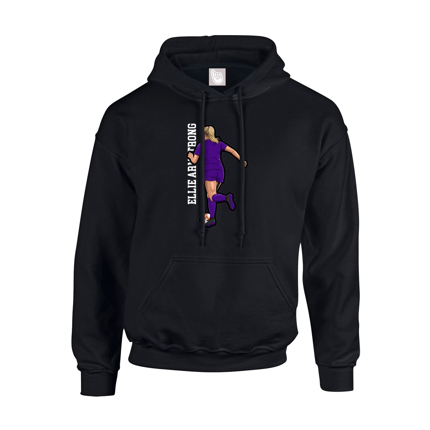 Hoodie — Name Vertical in Black
