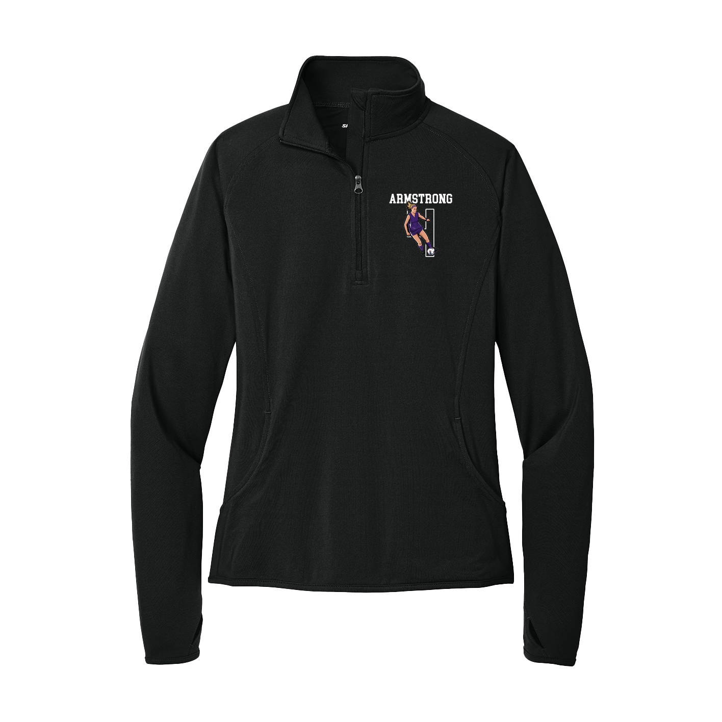 Women's Q-Zip Pullover — Shirsey in Black