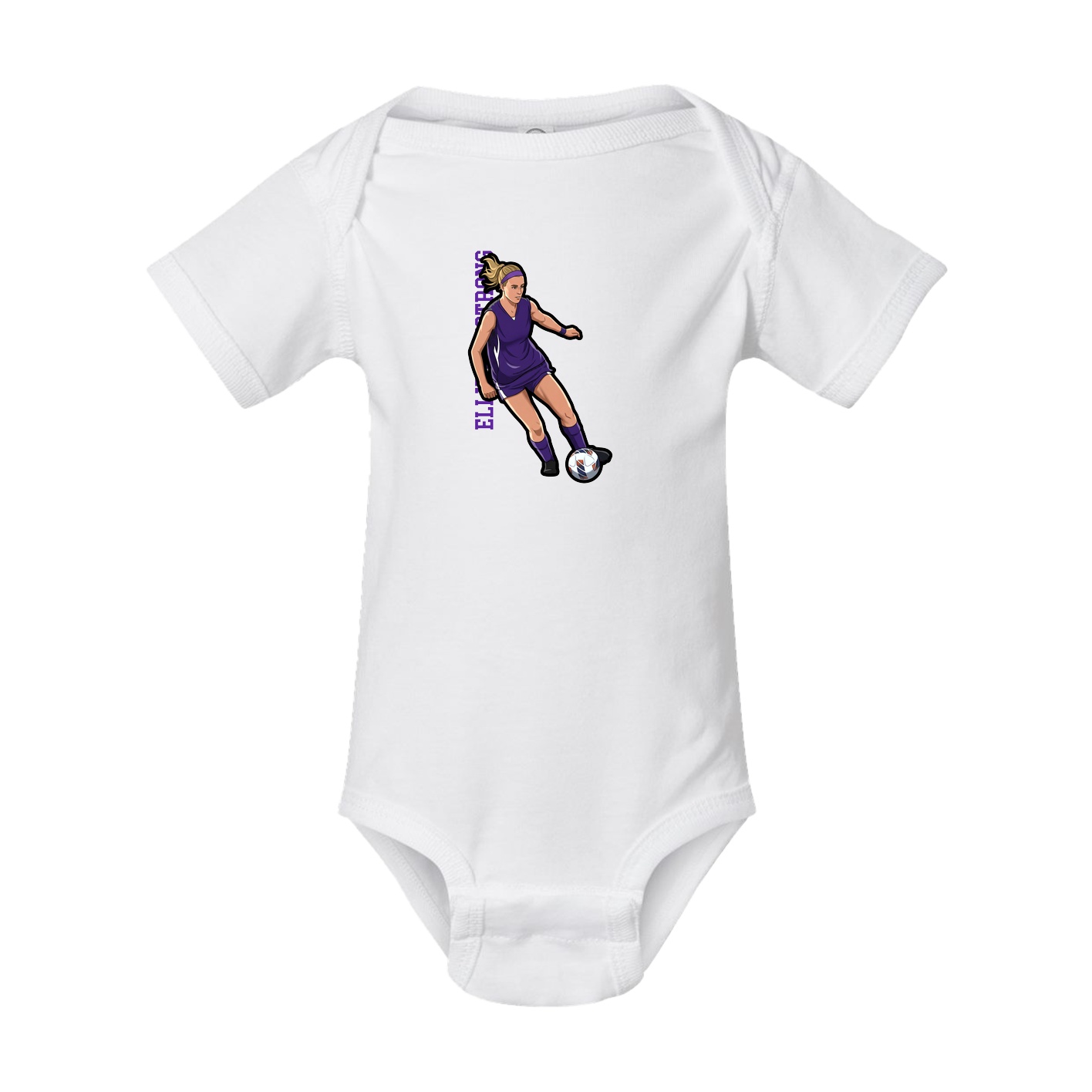 Baby Onesie — Name Vertical in White