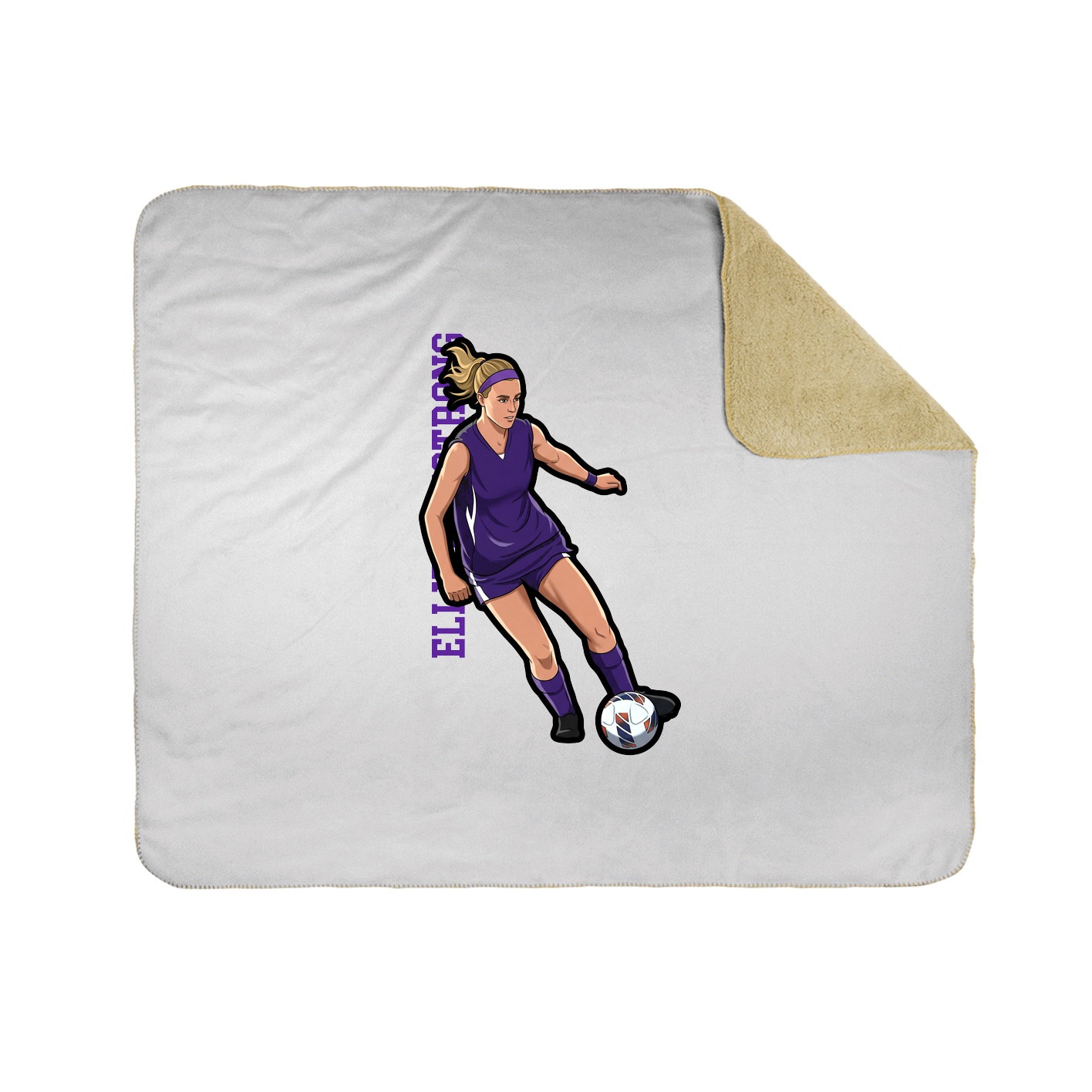 Throw Blanket — Name Vertical in White