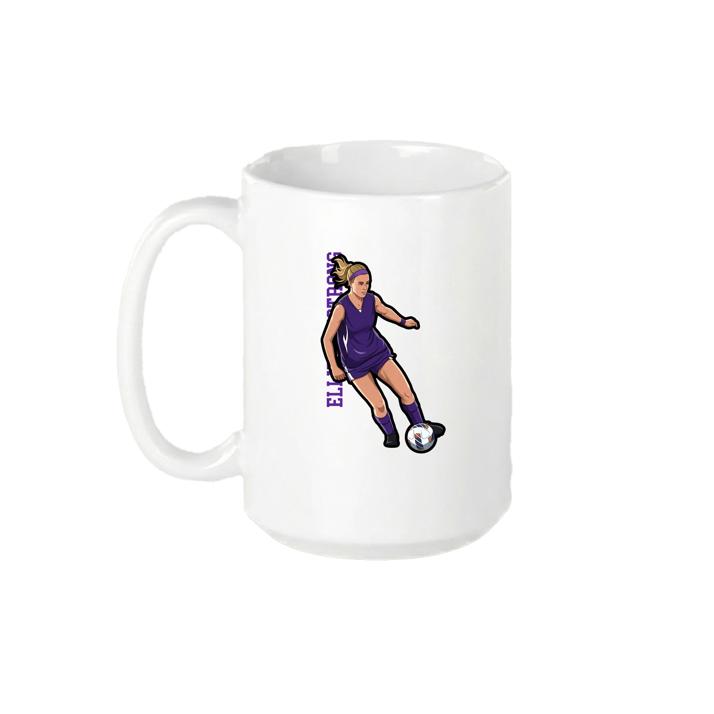 15oz Coffee Mug — Name Vertical in White
