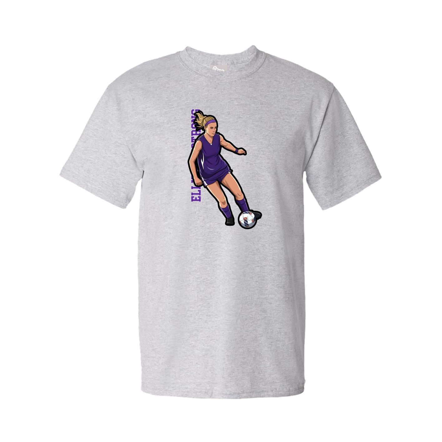 Tee — Name Vertical in Grey
