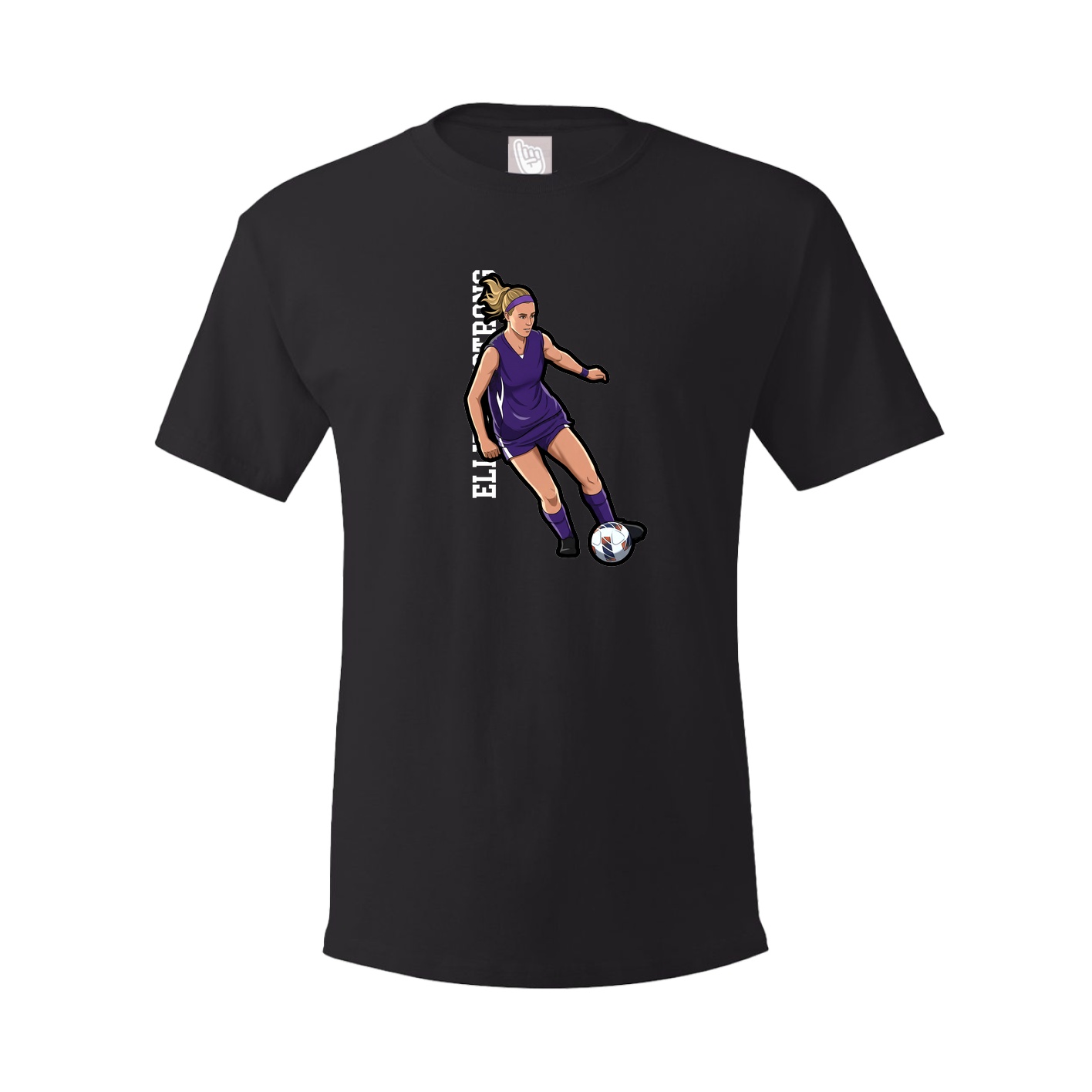 Youth Tee — Name Vertical in Black