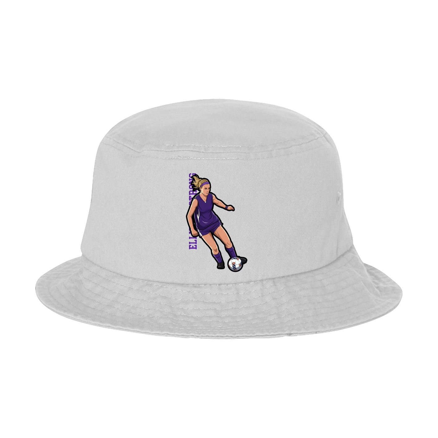 Bucket Cap — Name Vertical in White