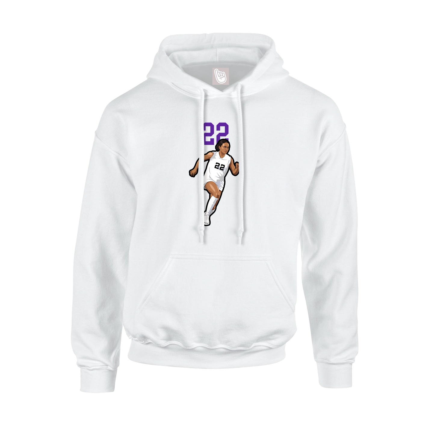 Youth Hoodie — Number Top in White
