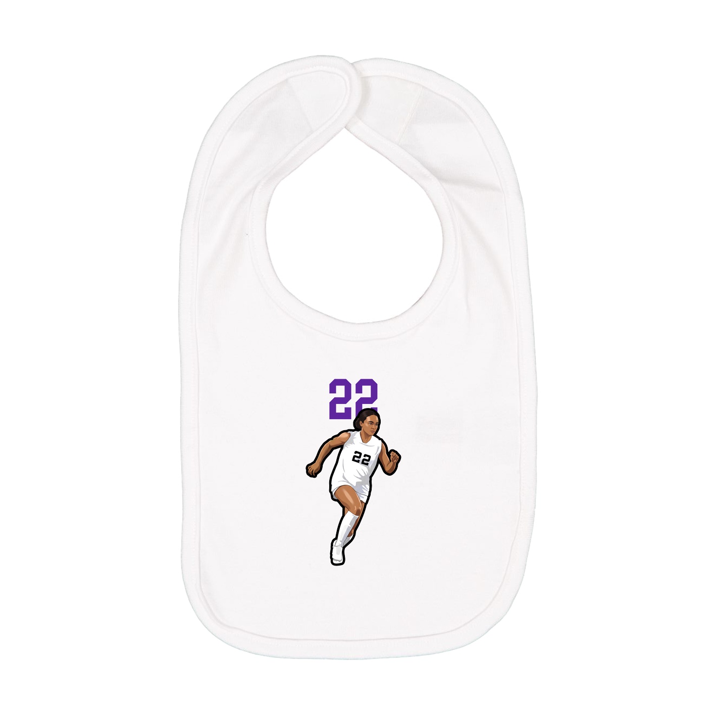 Infant Bib — Number Top in White