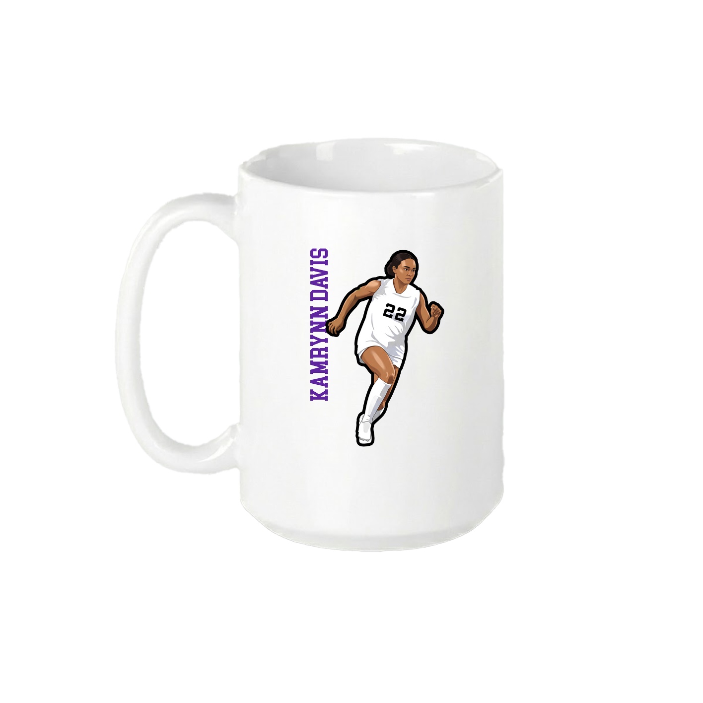 15oz Coffee Mug — Name Vertical in White