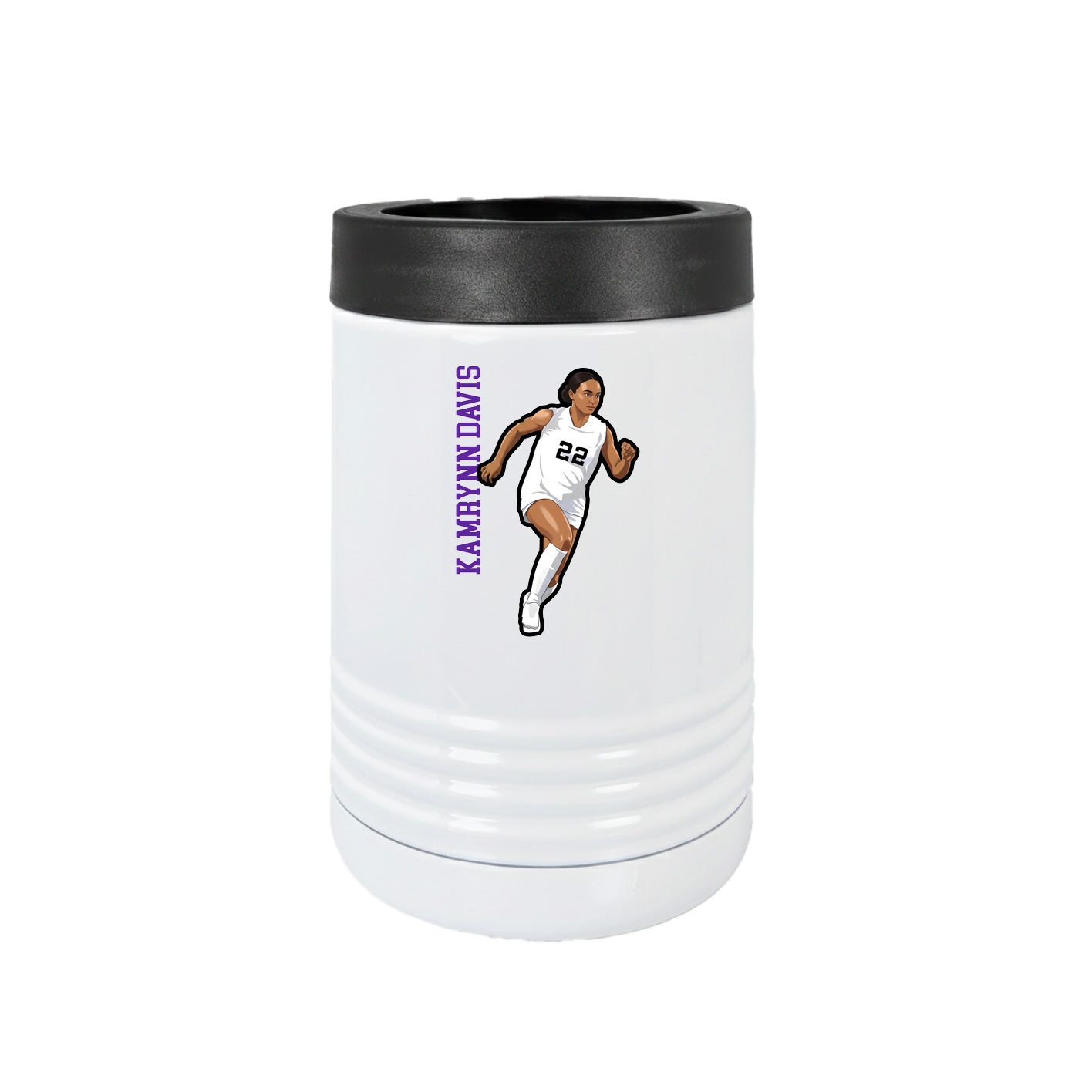 Beverage Holder — Name Vertical in White
