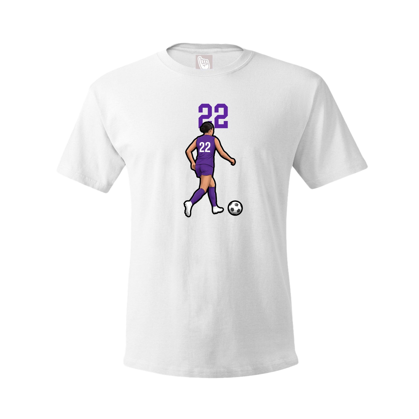 Youth Tee — Number Top in White