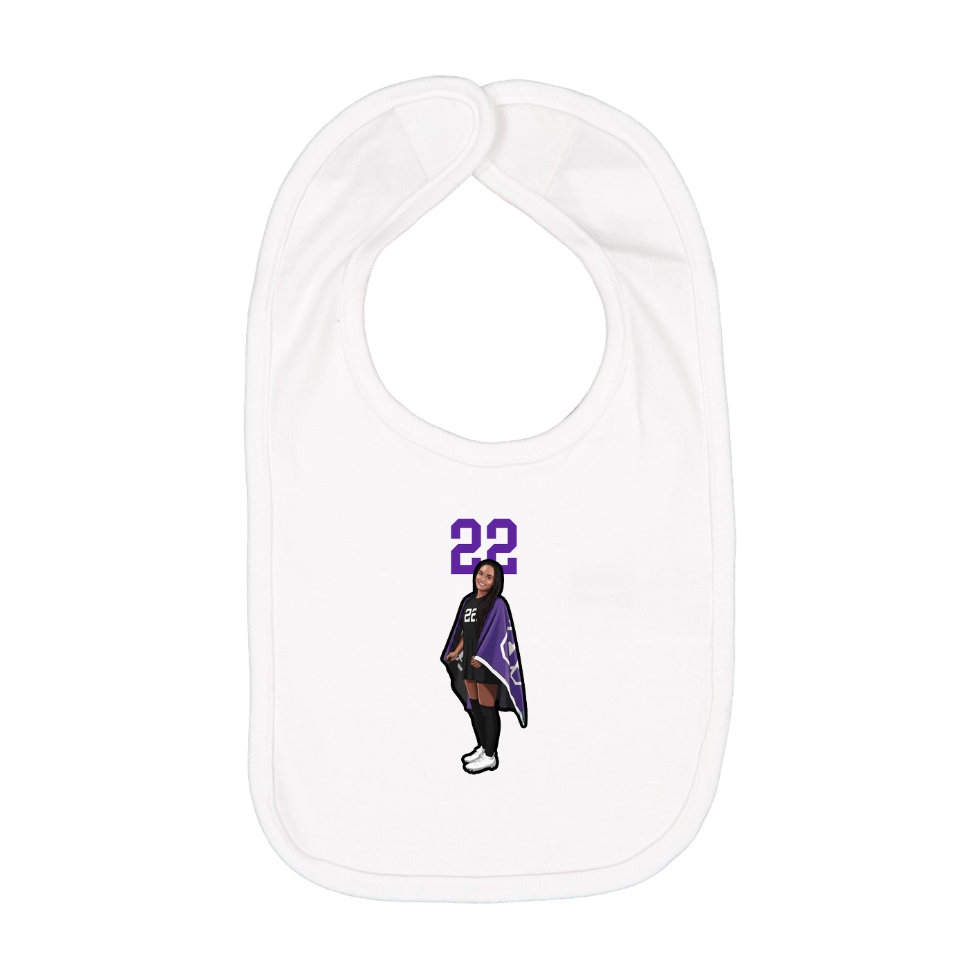 Infant Bib — Number Top in White