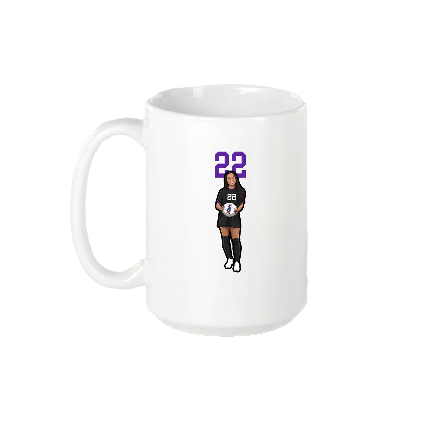 15oz Coffee Mug — Number Top in White