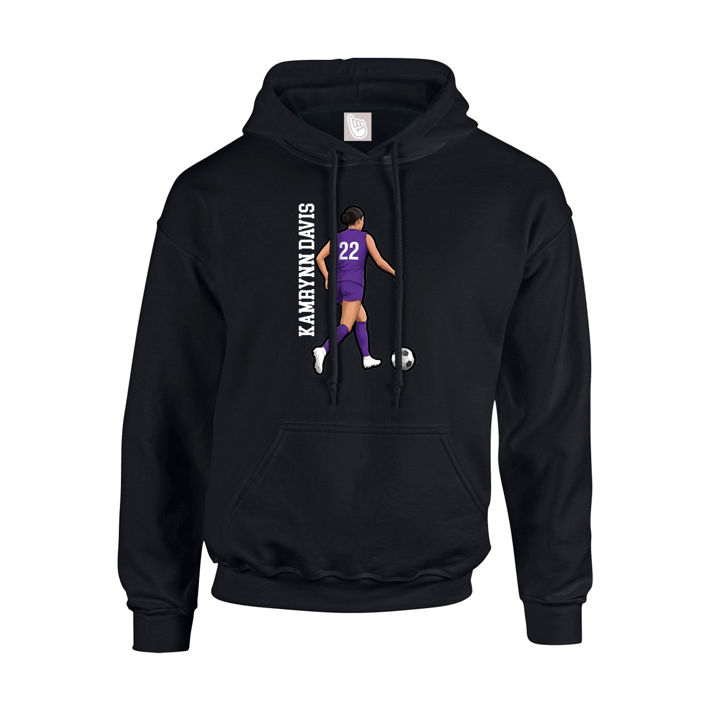 Youth Hoodie — Name Vertical in Black