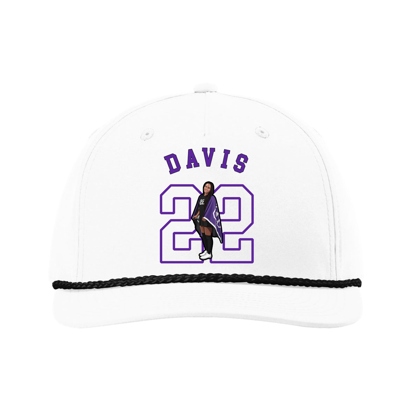 Five-Panel Classic Rope Cap — Shirsey Arch in White