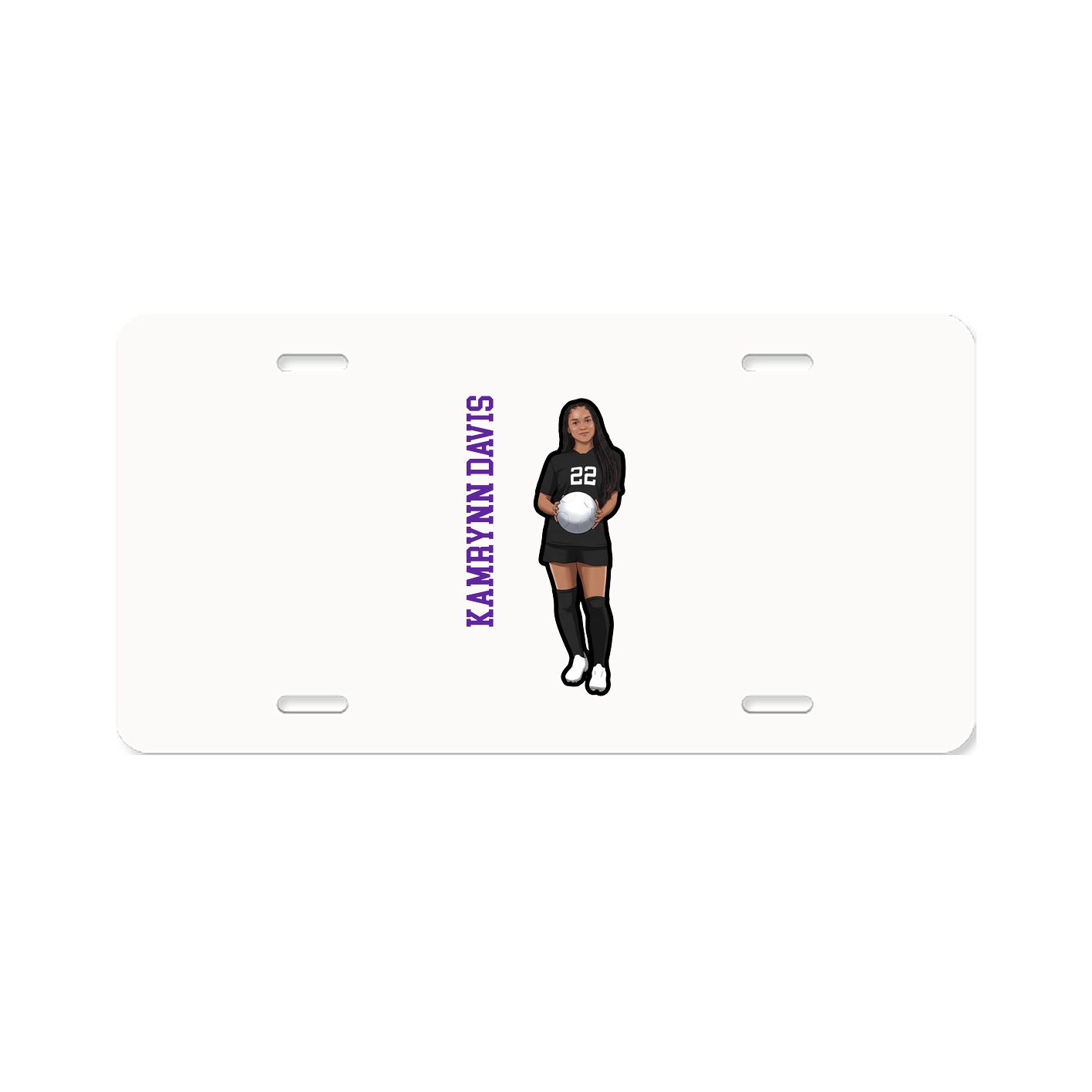 License Plate — Name Vertical in Classic