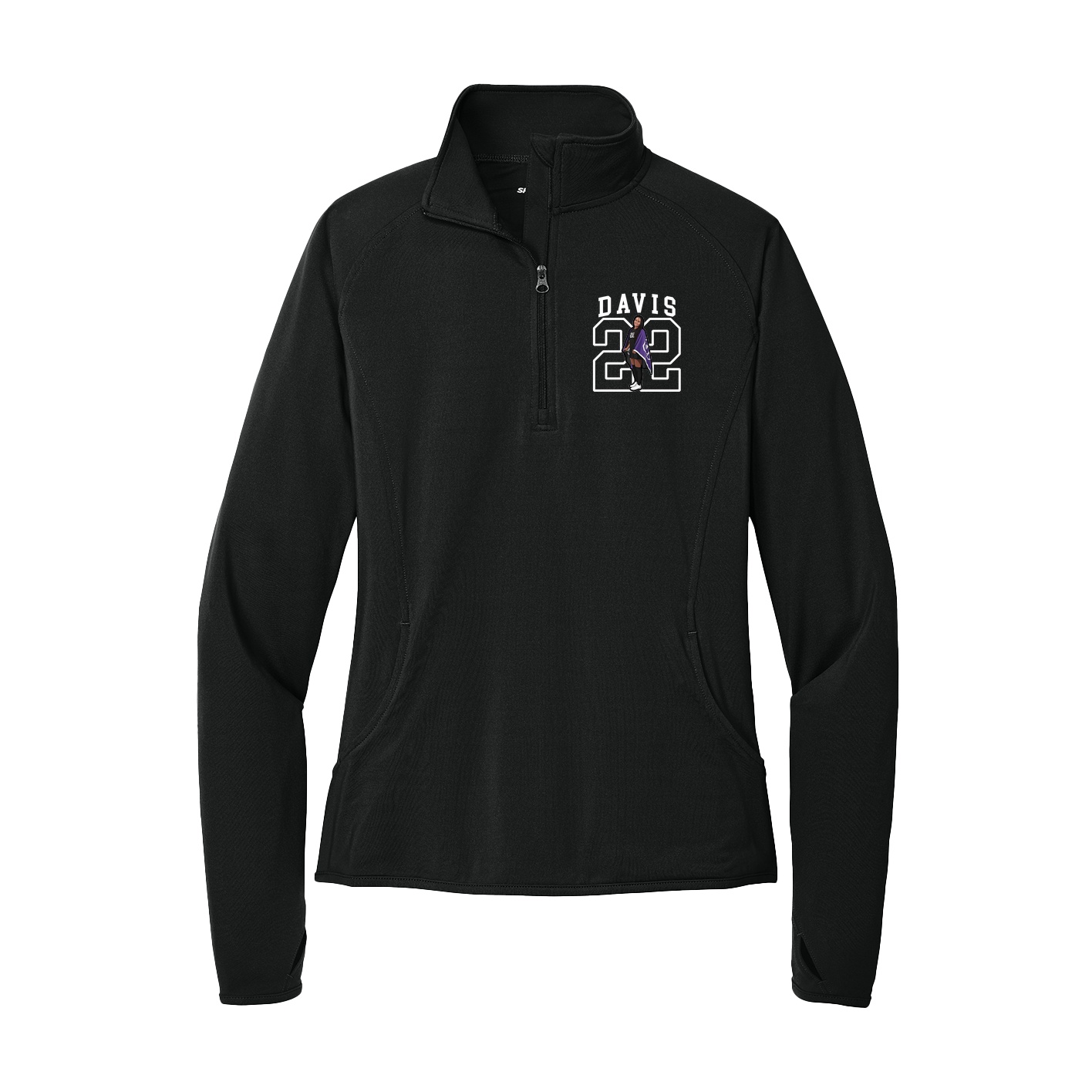 Women's Q-Zip Pullover — Shirsey in Black