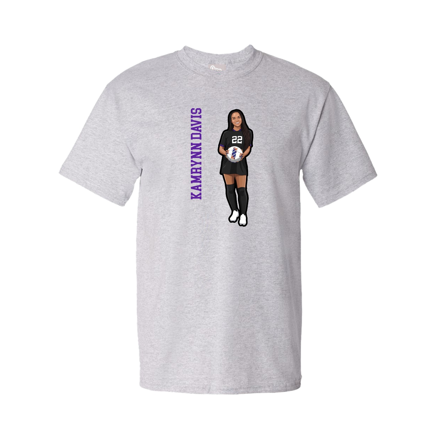 Tee — Name Vertical in Grey