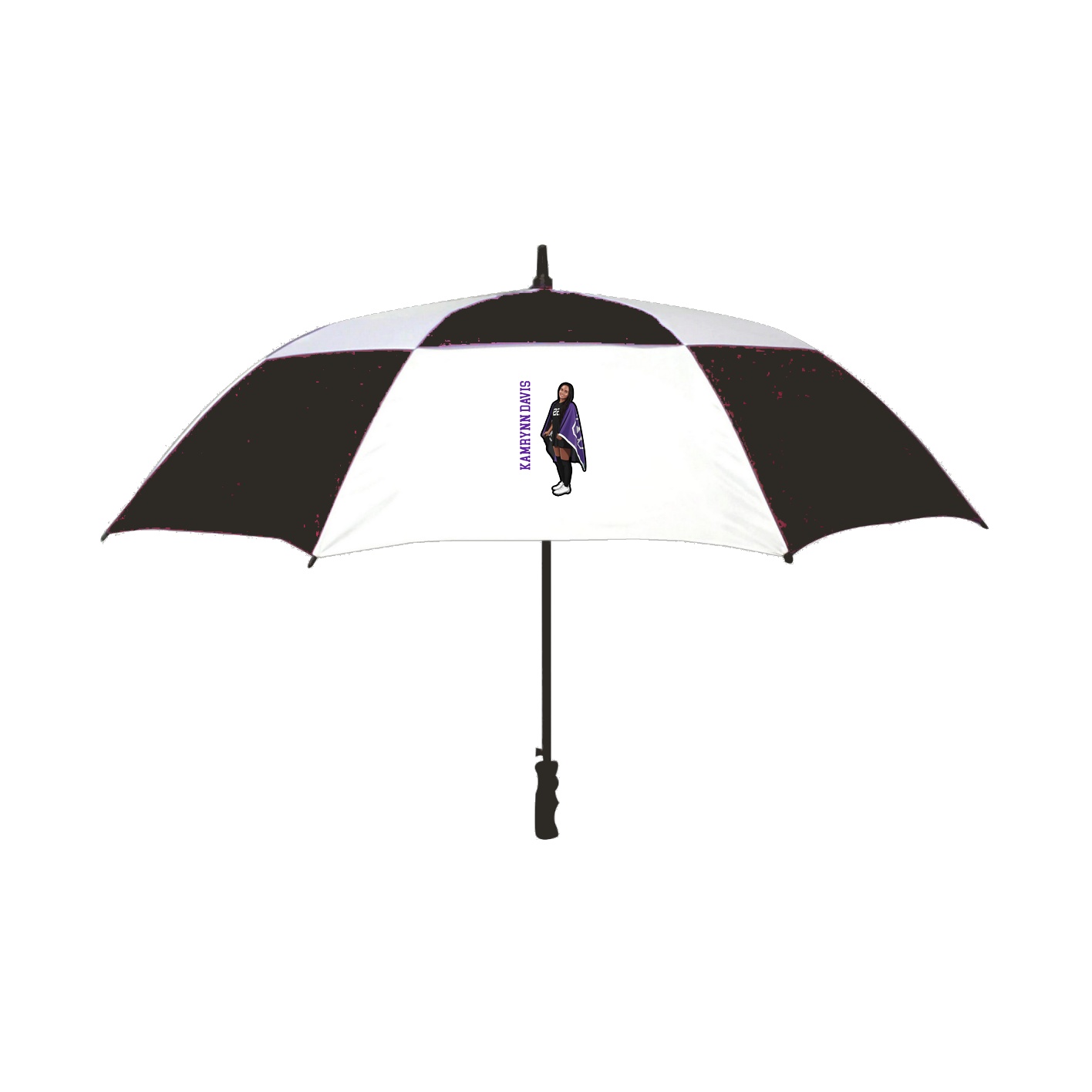Golf Umbrella — Name Vertical in Black