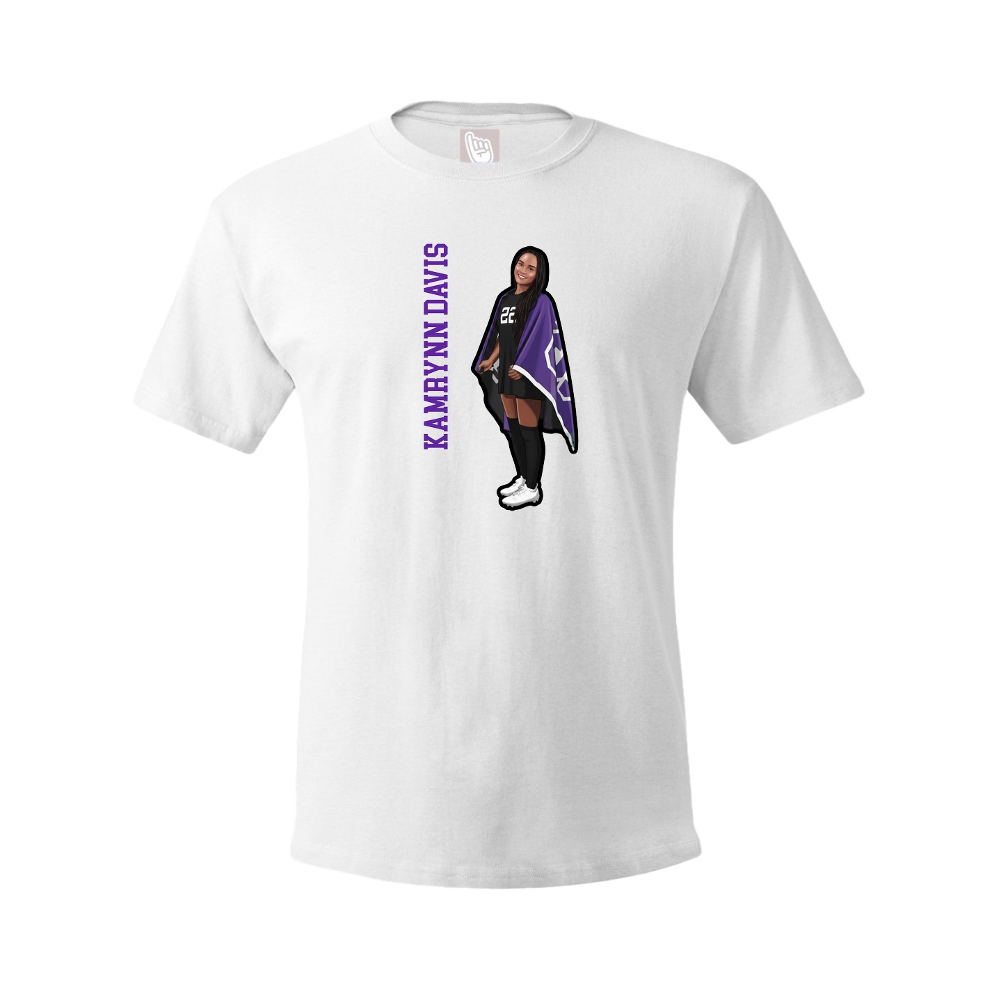 Tee — Name Vertical in White