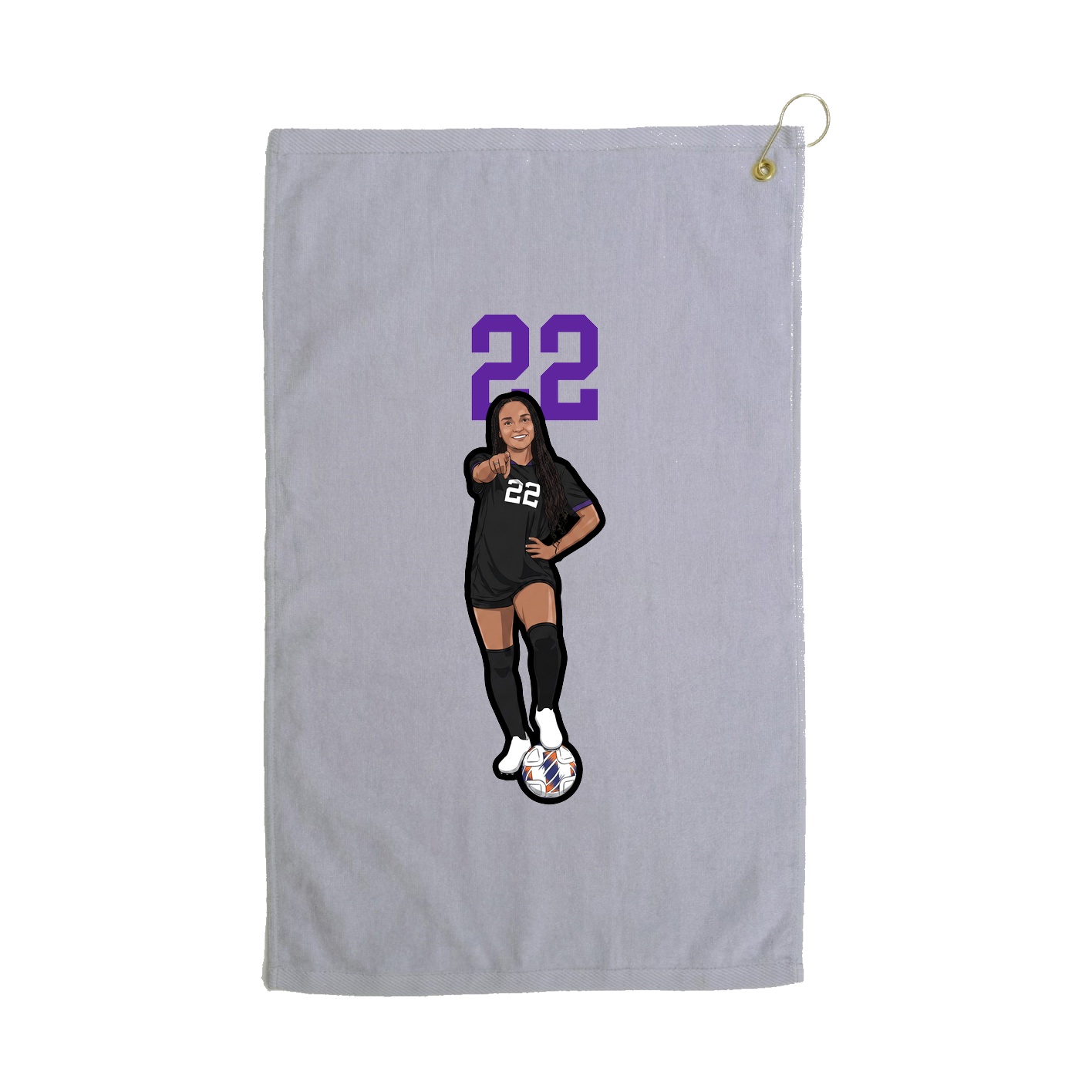 Golf Towel — Number Top in Grey