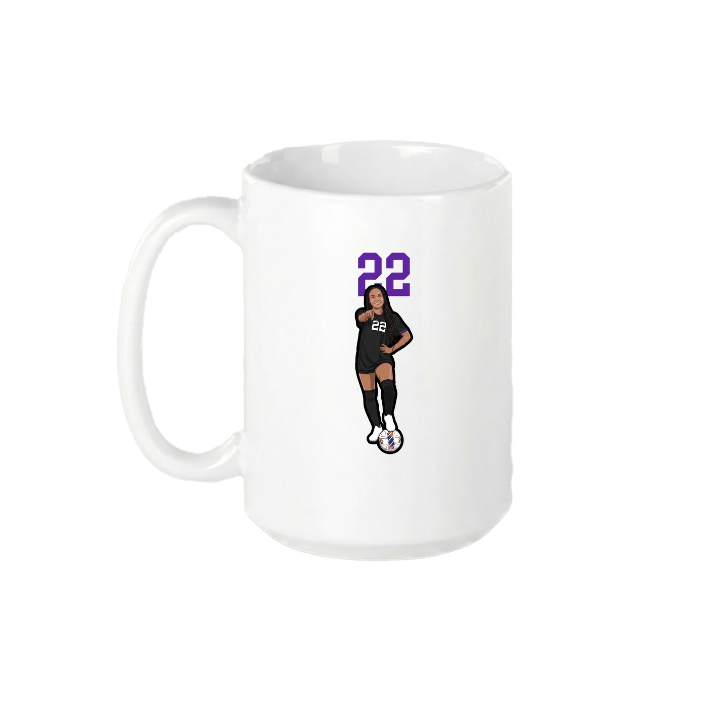 15oz Coffee Mug — Number Top in White