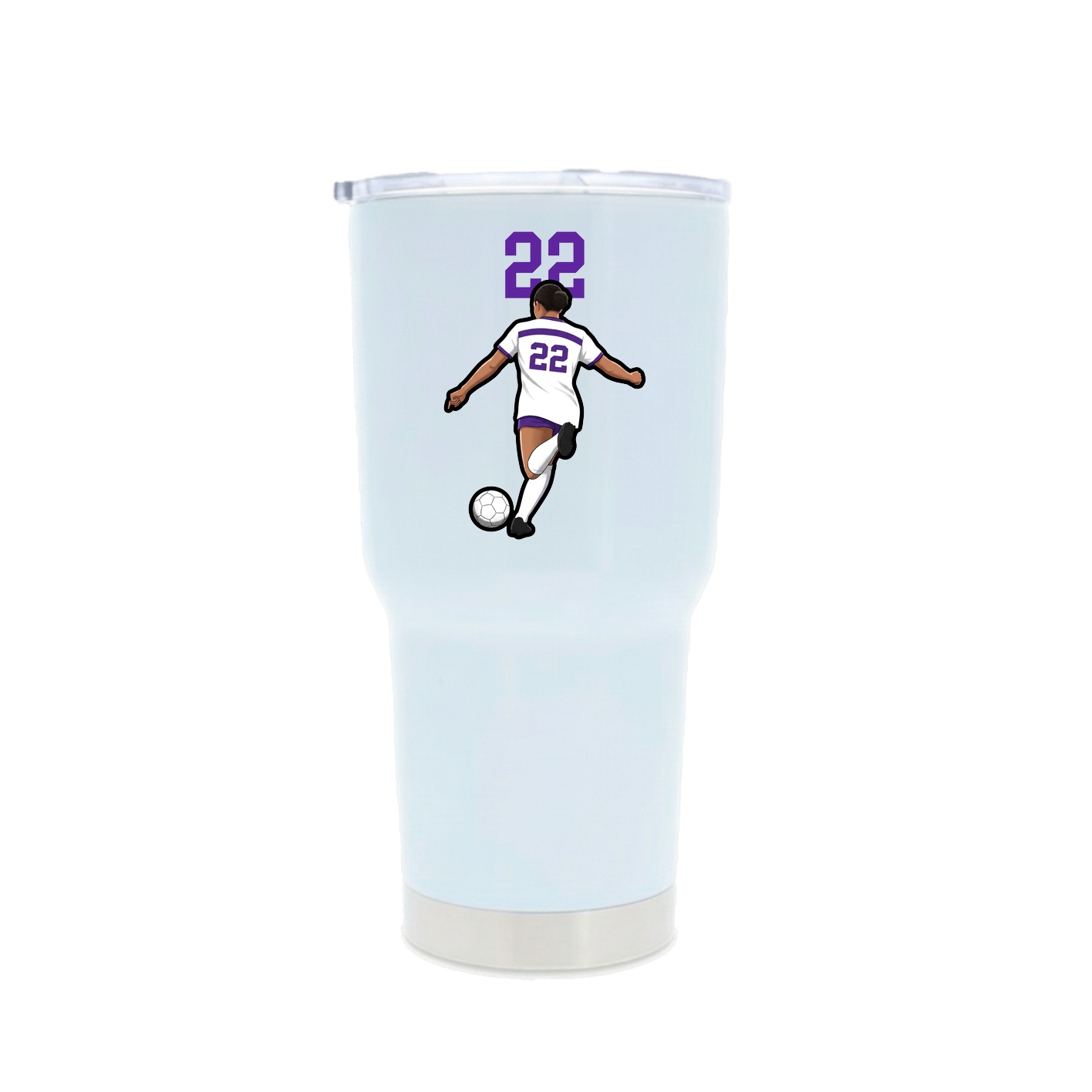 30oz Stainless Steel Tumbler — Number Top in White
