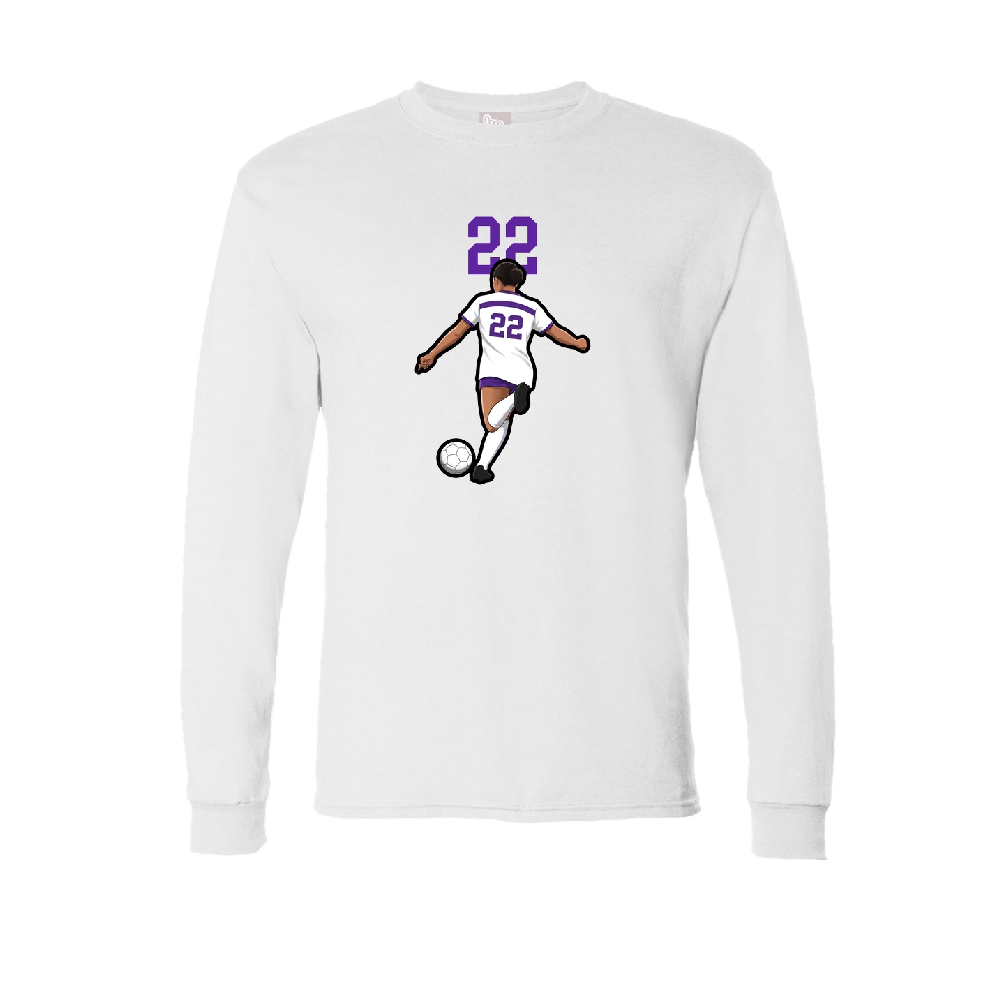 Long Sleeve Tee — Number Top in White