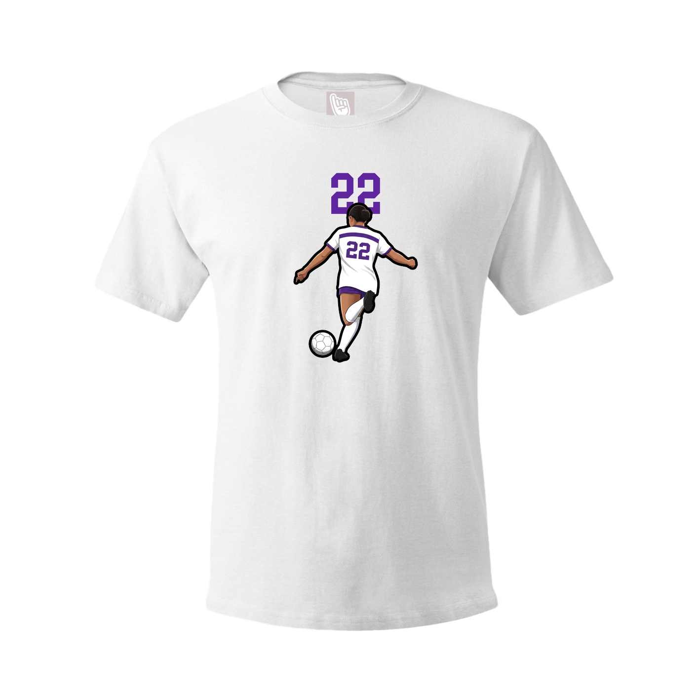 Youth Tee — Number Top in White