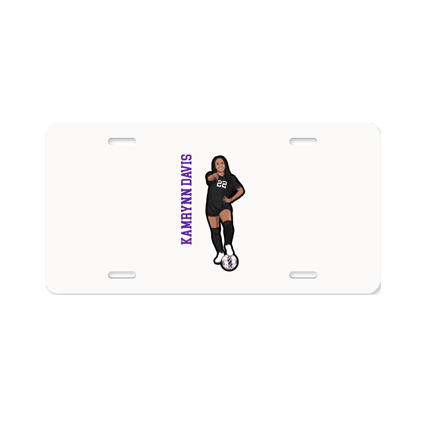 License Plate — Name Vertical in Classic