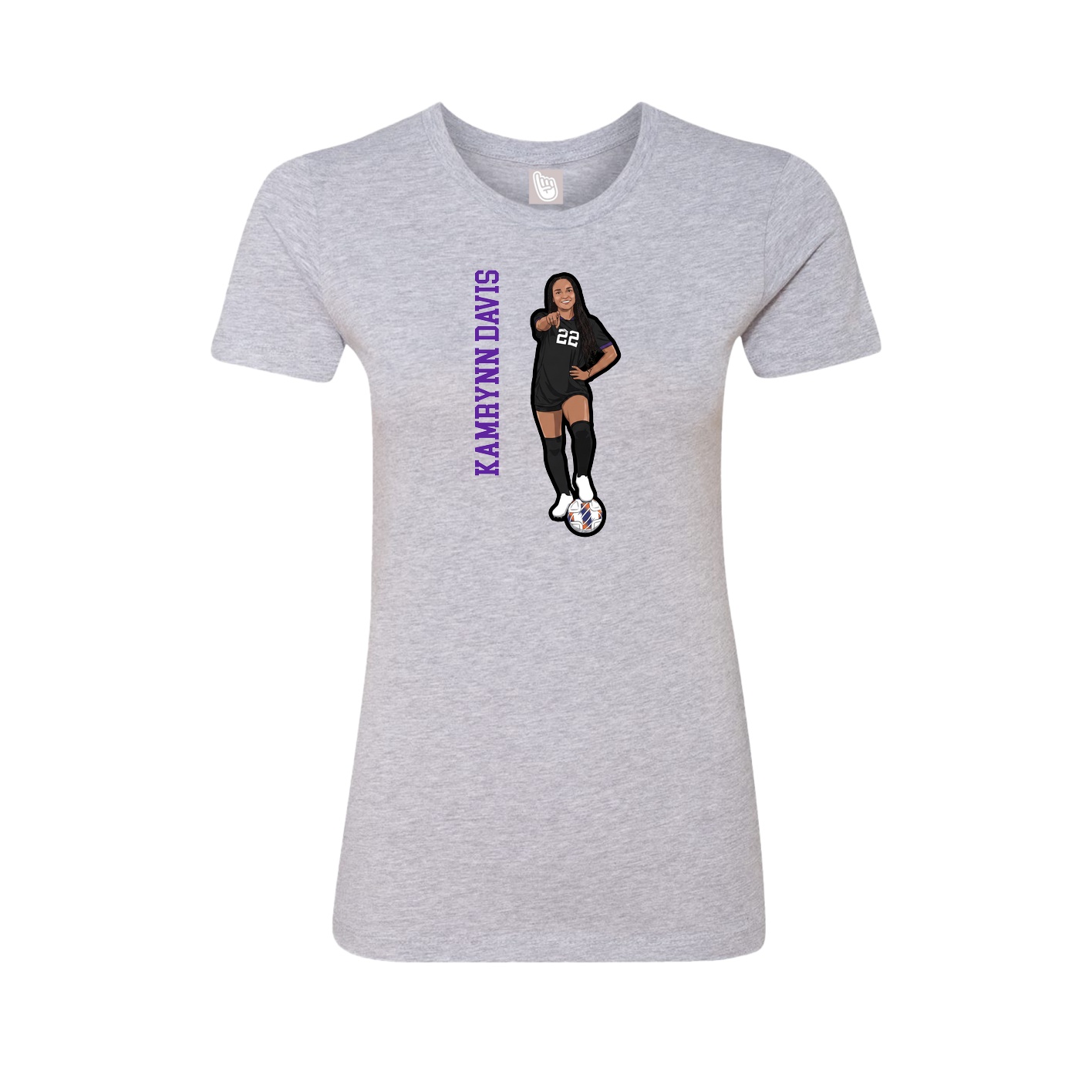 Womens Tee — Name Vertical in Grey
