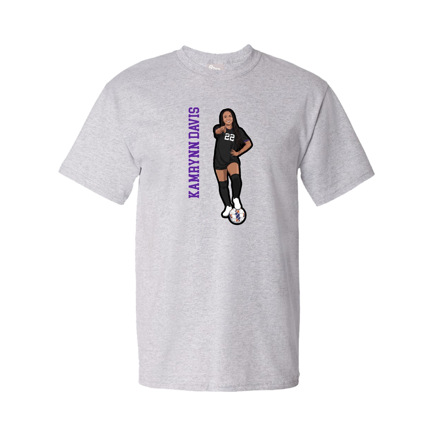 Youth Tee — Name Vertical in Grey